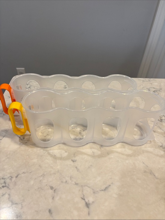 Other - Yellow Multi-Compartment Refrigerator Storage Rack - Compact Organization